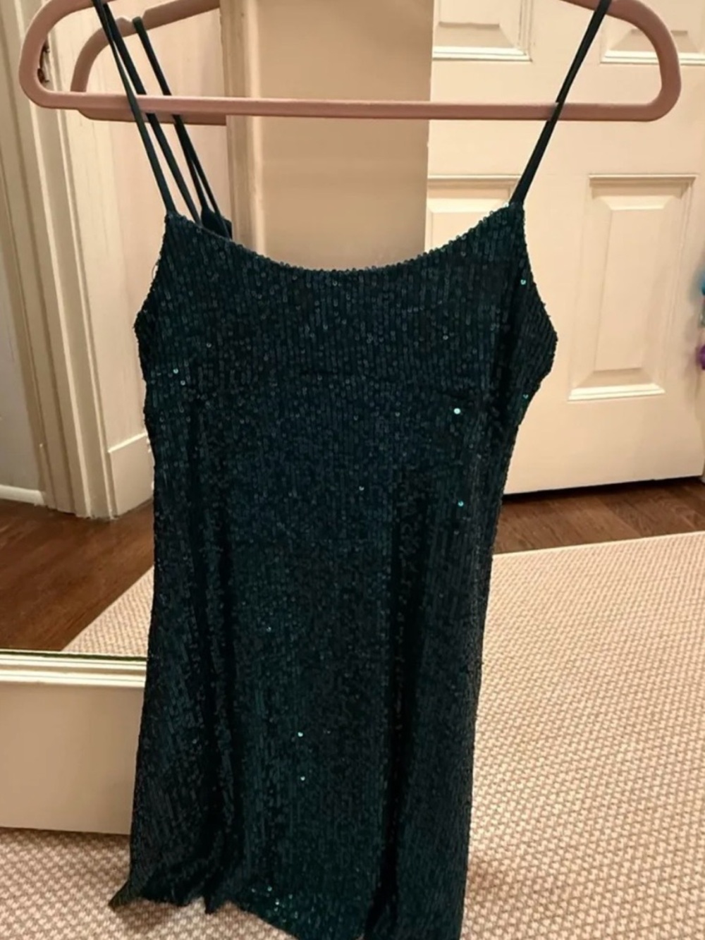 Altar'd State Green Sequin Mini Dress